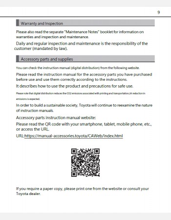 toyota pixis van 2024- 2025 owners manual